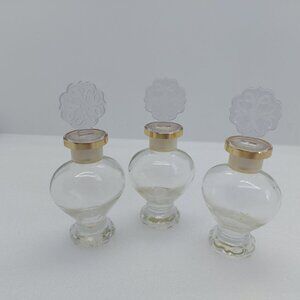 3 Vintage Avon Perfume Bottles Snowflake Empty Bottles